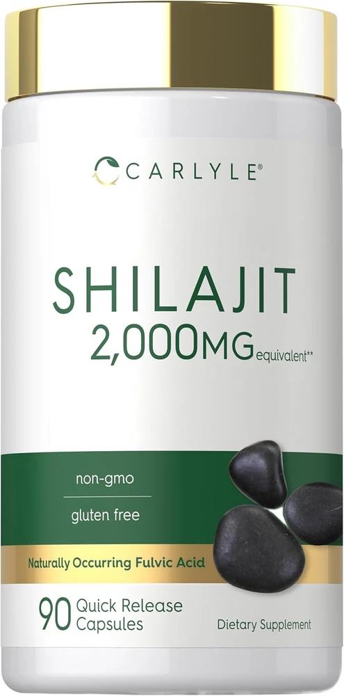 Carlyle Shilajit Capsules, 90 count quick-release bottle — shilajit extract from Indian-Himalayan resin