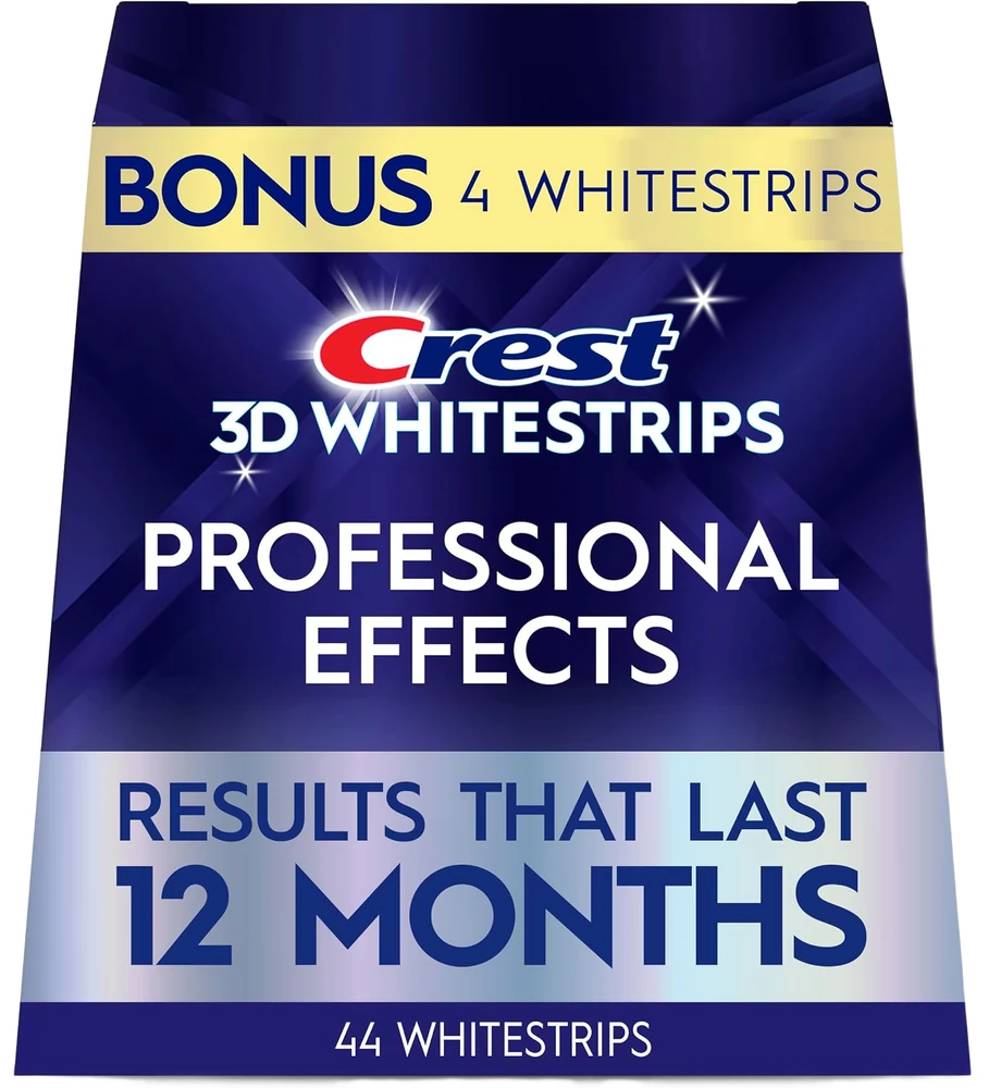 Crest 3D Whitestrips Professional Effects hydrogen-peroxide strip kit, 22 treatments — from Amazon listing