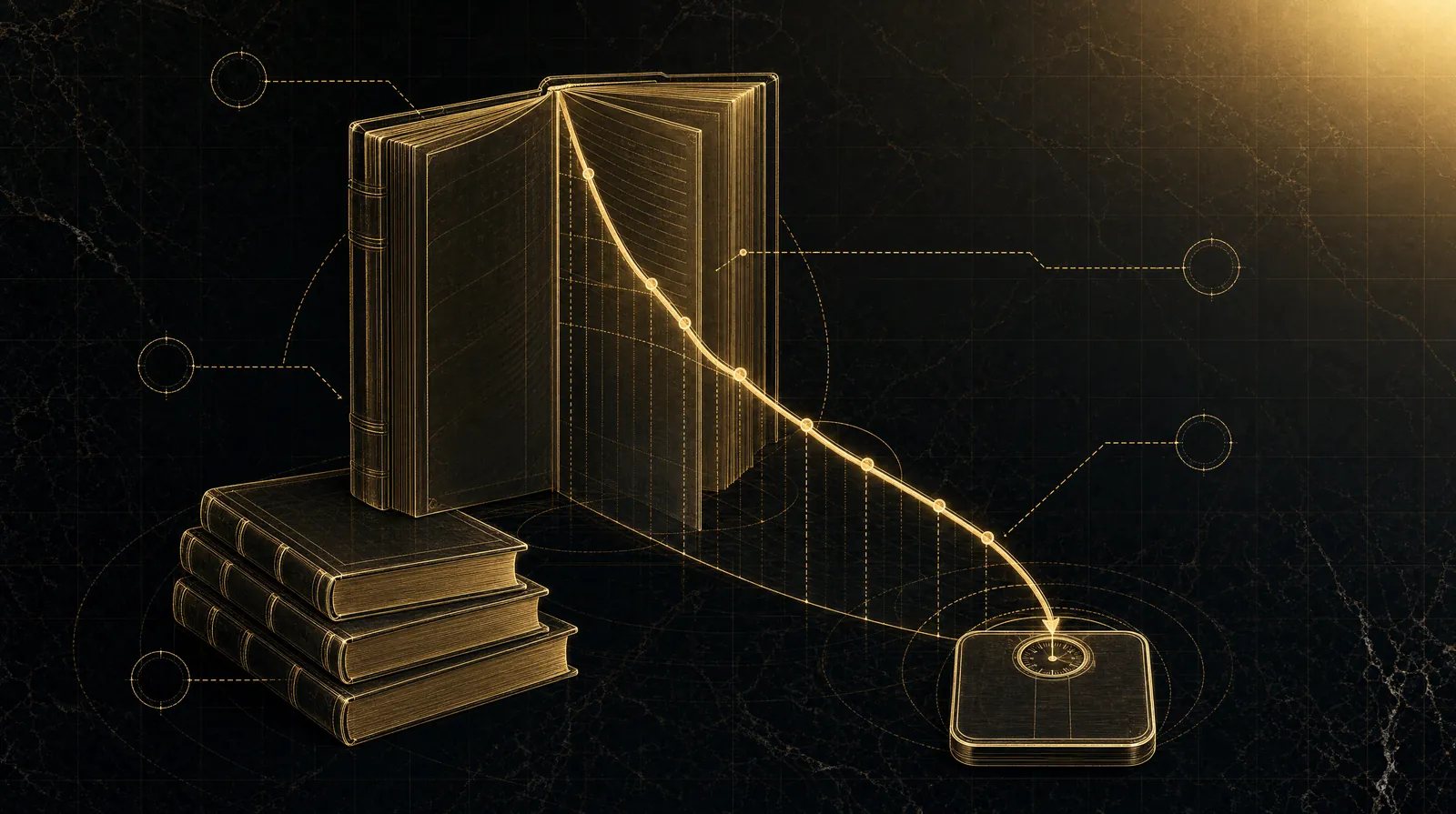 Why a calorie deficit works — the chain the best books walk you through — illustrated blueprint