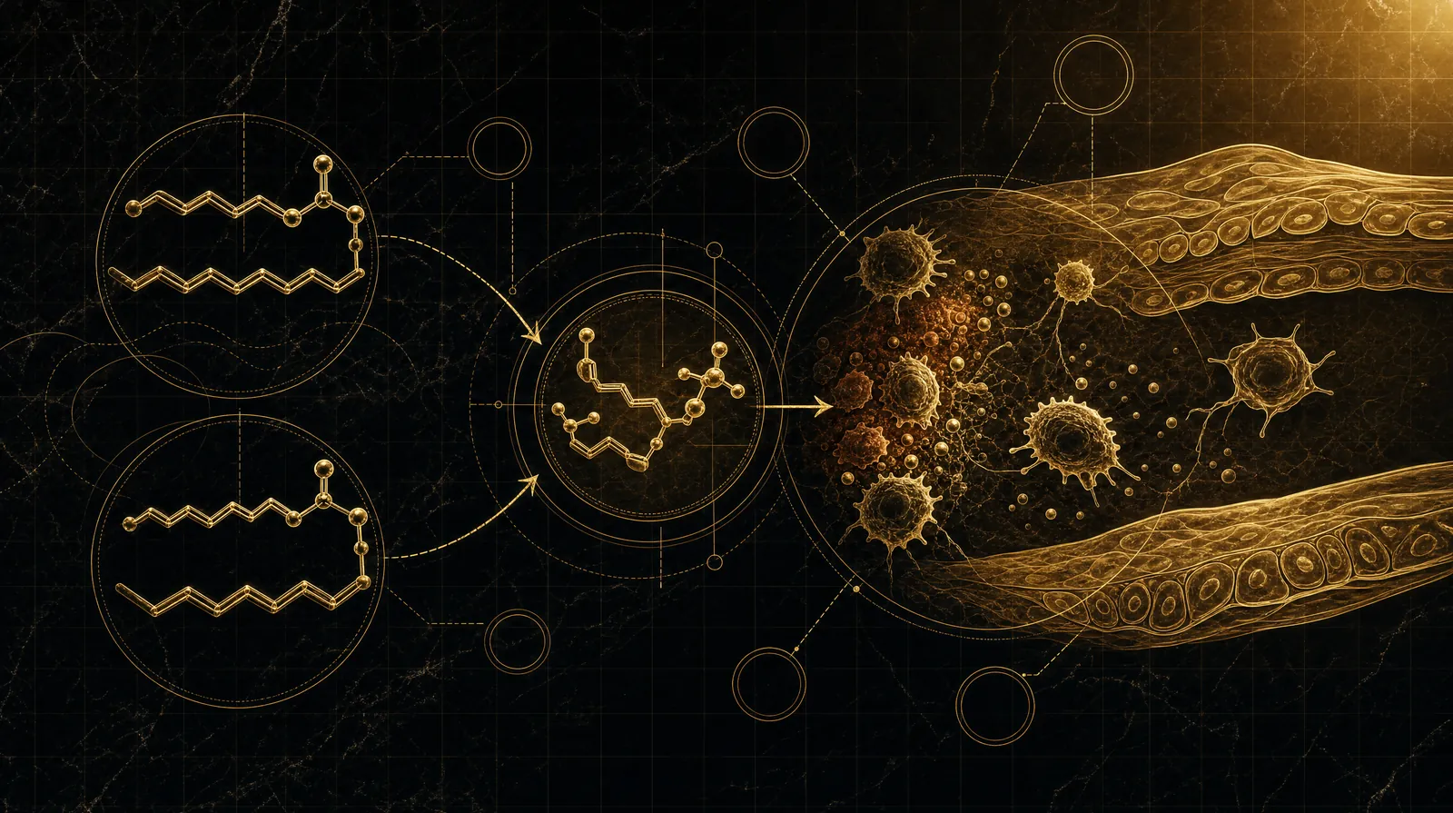 How omega-3 resolves inflammation — and why EPA, dose, and freshness decide it — illustrated blueprint