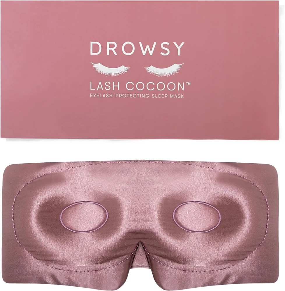 Drowsy Eyelash-Protecting Silk Sleep Mask, 22-momme mulberry silk — from Amazon listing