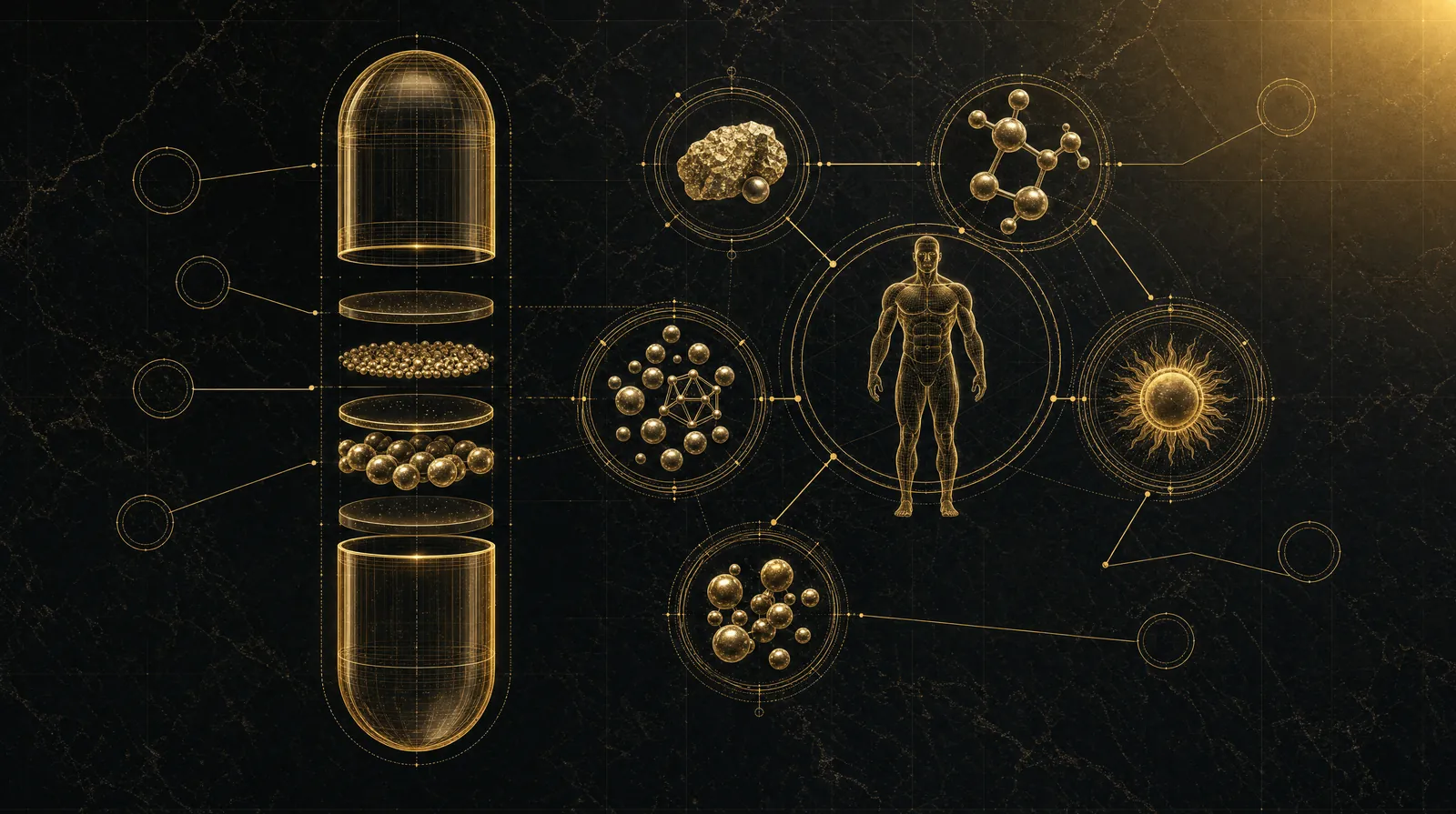 How a men's multivitamin works — illustrated blueprint
