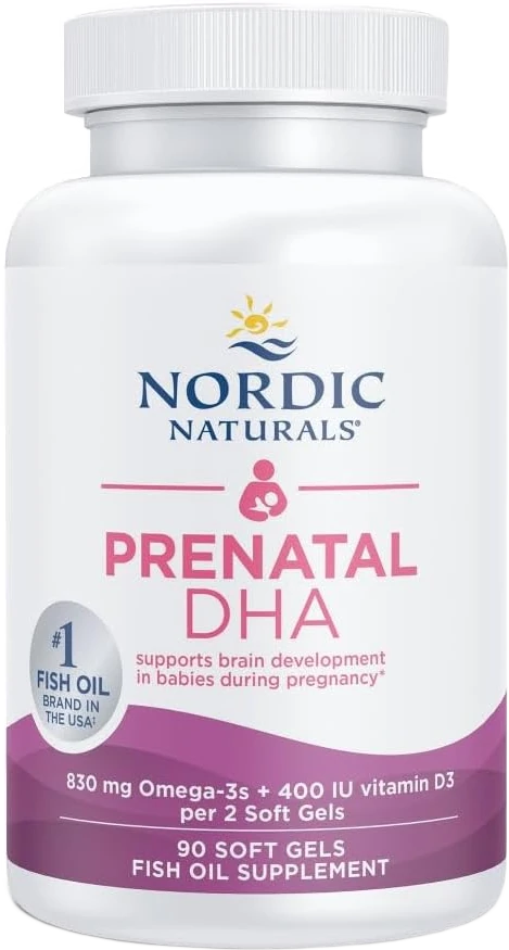 Nordic Naturals Prenatal DHA bottle, 90 unflavored softgels, in the SAC luxe-interior scene