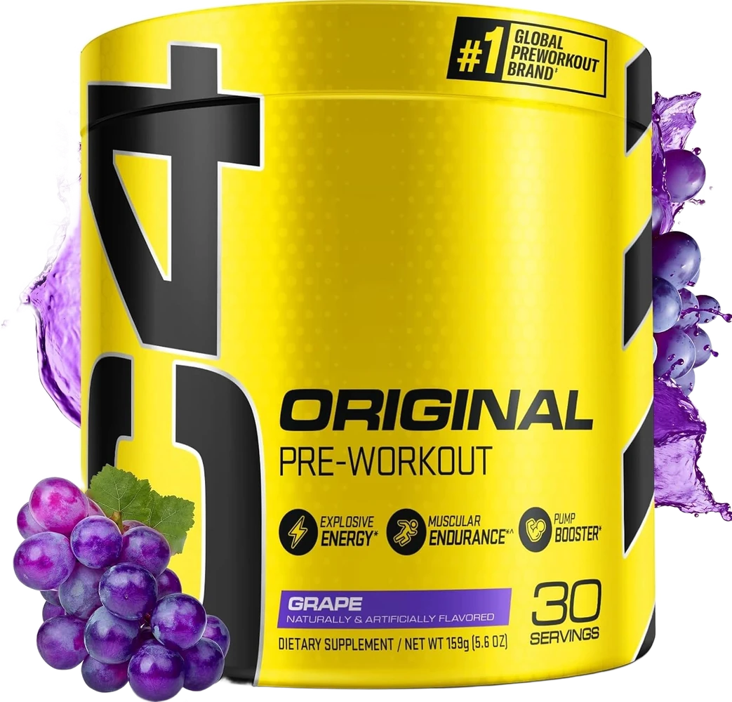 Cellucor C4 Original Pre-Workout, Grape tub — the popular beginner gateway pre-workout with a proprietary 'Explosive Energy' blend
