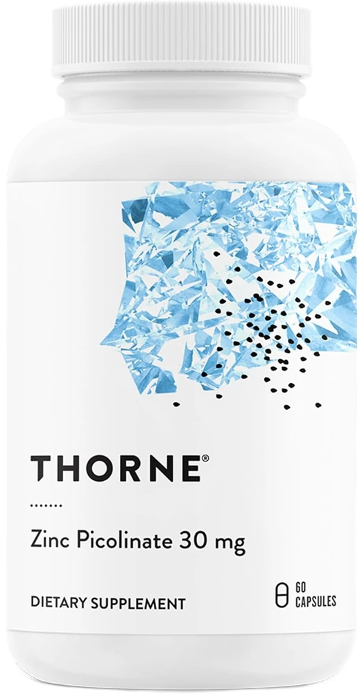 Thorne Zinc Picolinate 30 mg, 60 capsules — bottle from Amazon listing