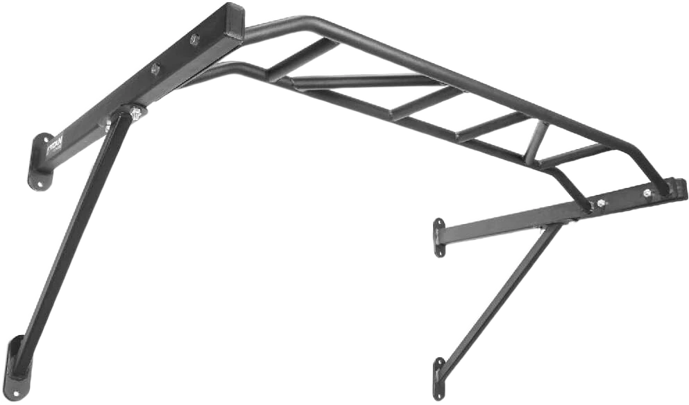 Titan Fitness HD multi-grip wall-mounted pull-up bar, black welded steel with wide, narrow and neutral handles — from Amazon listing