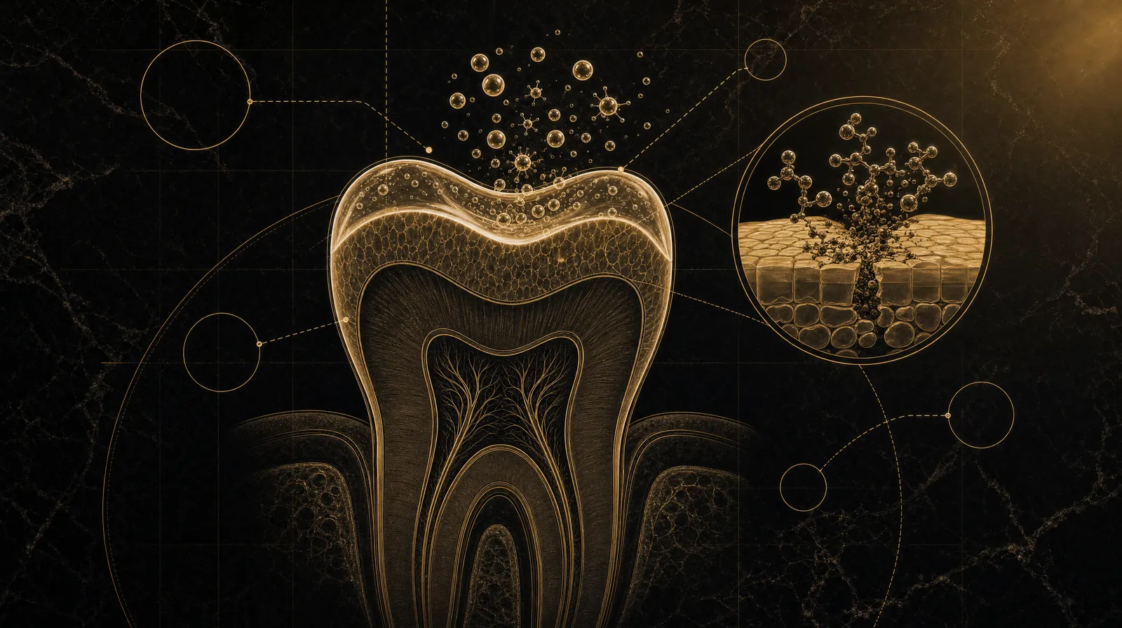 How teeth whitening actually works — illustrated blueprint