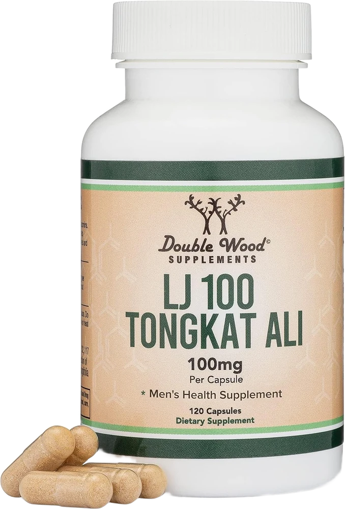 Double Wood LJ100 Tongkat Ali, 120 capsules — bottle from Amazon listing