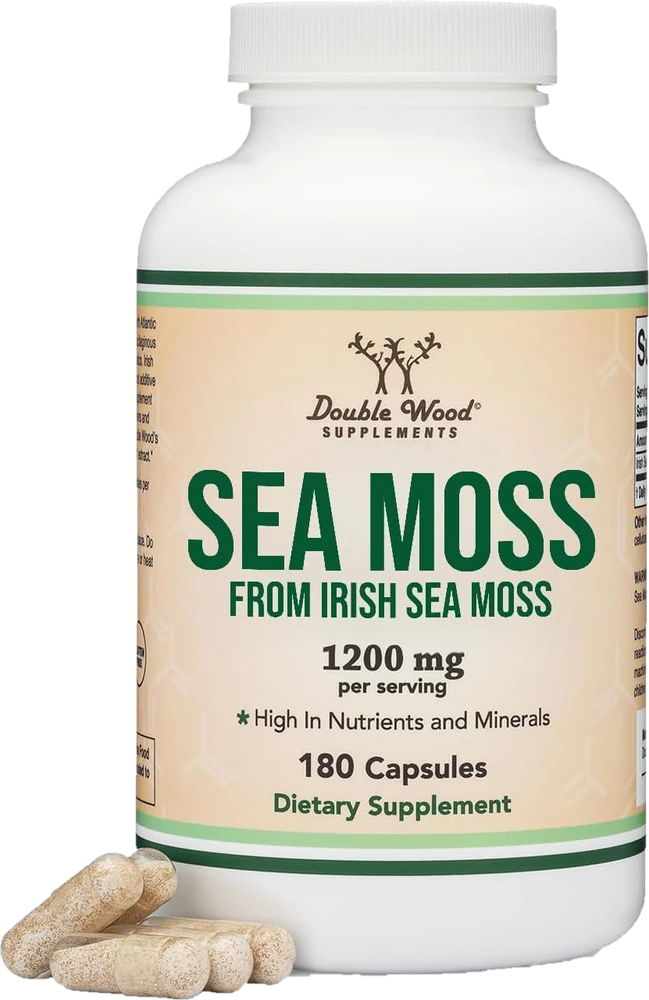 Double Wood Supplements Irish Sea Moss Capsules, 180 count — from the Amazon listing