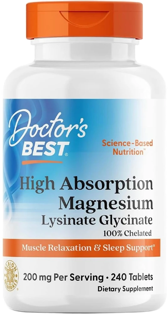 Doctor's Best High Absorption Magnesium 100 mg, 240 tablets — bottle from Amazon listing