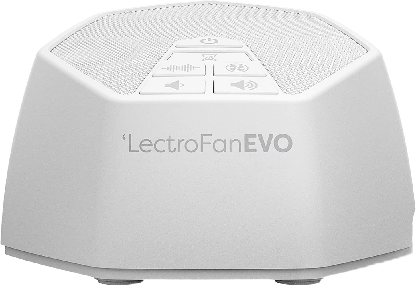 LectroFan EVO White Noise Machine, white, 22 non-looping sounds — from Amazon listing